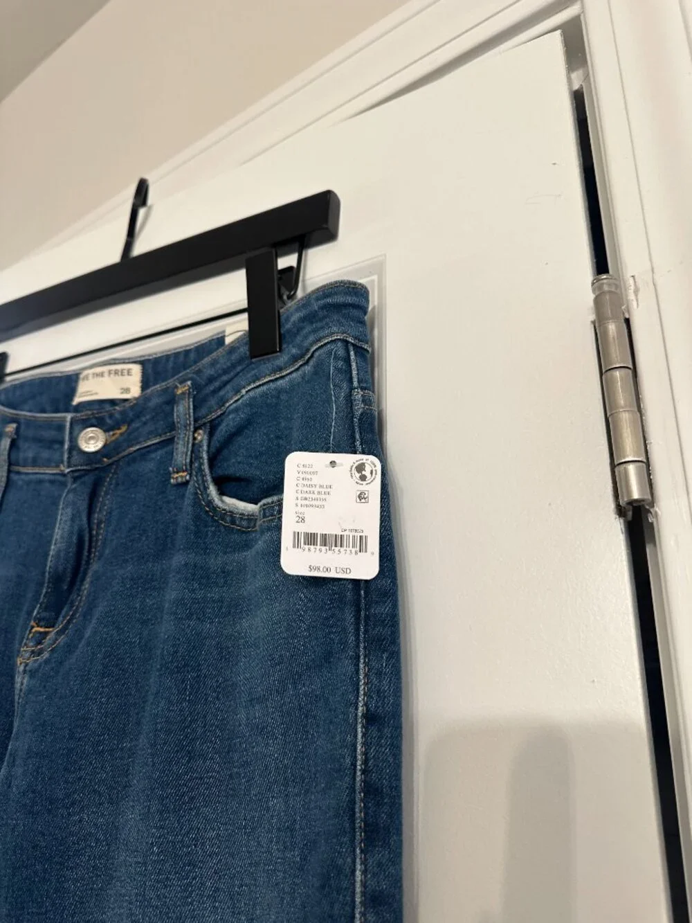 FREE PEOPLE Emre Low-Rise Flare Jeans in Daisy Blue Size US 28 NWT